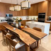Black Walnut Epoxy Resin River Table Smoked Onyx