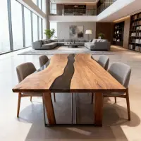 Black Walnut Epoxy Resin River Table Smoked Onyx