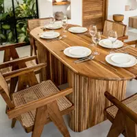 6 Seater Sheesham Wood Dining Table Set - Solid Wood Dining Table