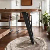 Wooden Live Edge 6 Seater Dining Table - Solid Wood Dining Table