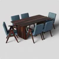 Crata Wooden 6 Seater Solid Wood Dining Set (Teak) - Solid Wood Dining Table