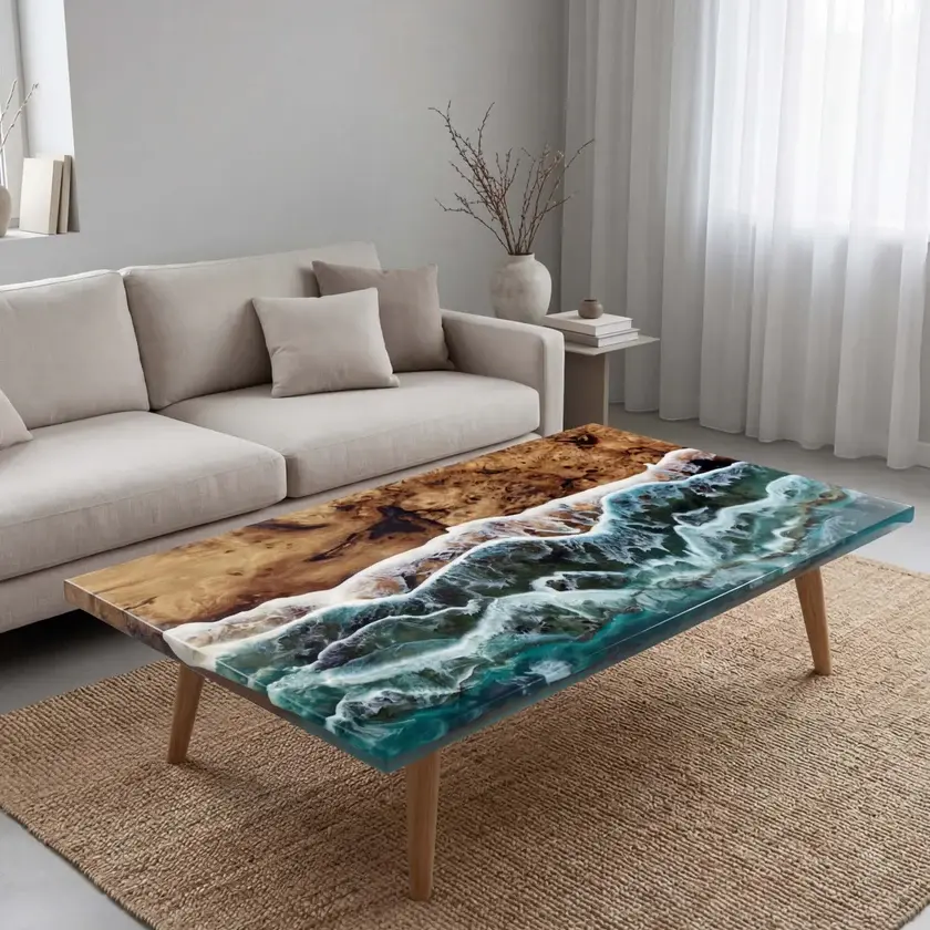 Poplar Wood End Epoxy Table