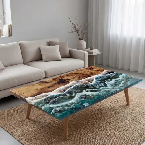 Poplar Wood End Epoxy Table