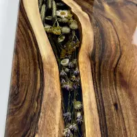 Walnut Onyx Bloom Walnut Console Epoxy Table