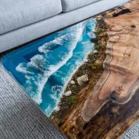 Azure Tide Black Walnut End Epoxy Table