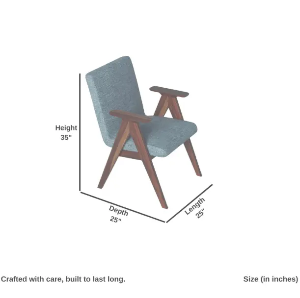 Crata Wooden Upholstered Chair Teak