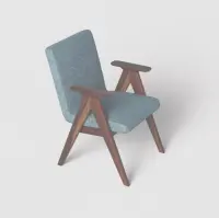 Crata Wooden Upholstered Chair Teak