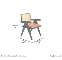 Chandigarh Wooden Rattan Chair Black Texture