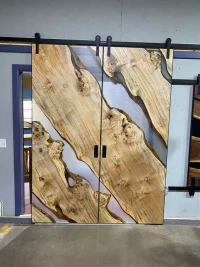 Doule Door Solid Wood and Epoxy resin