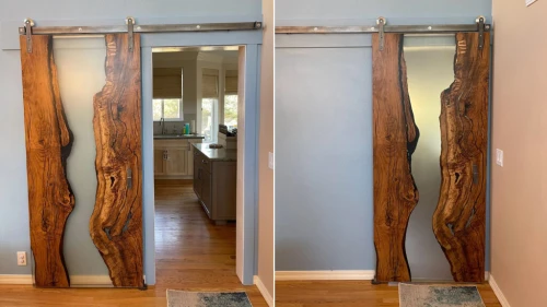 Solid Wood and Epoxy Single Door - Doors