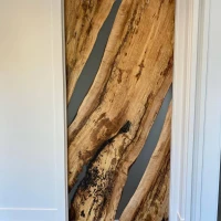 Solid Wood and Epoxy Single Door - Doors