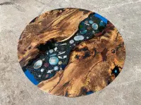 Live Edge Epoxy Resin River Coffee Table - Coffee Tables