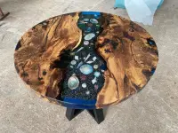 Live Edge Epoxy Resin River Coffee Table - Coffee Tables