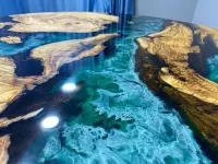 Round Epoxy Resin Coffee Table - Coffee Tables