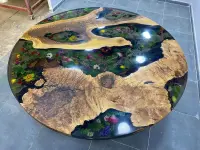 Mango Wood Epoxy Resin Coffee Table - Coffee Tables
