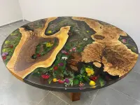 Mango Wood Epoxy Resin Coffee Table - Coffee Tables