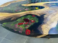 Mango Wood Epoxy Resin Coffee Table - Coffee Tables