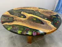 Mango Wood Epoxy Resin Coffee Table - Coffee Tables