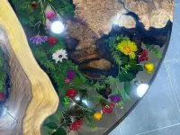 Mango Wood Epoxy Resin Coffee Table - Coffee Tables