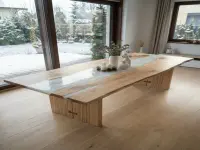 Solid Walnut Epoxy Resin Dining Table - Dining Table