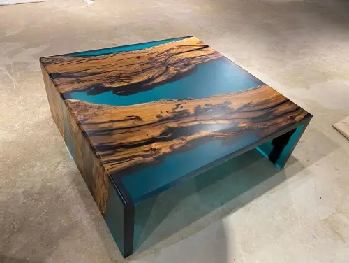 Sheesham Wood Epoxy Resin Coffee Table - Coffee Tables