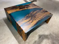 Sheesham Wood Epoxy Resin Coffee Table - Coffee Tables