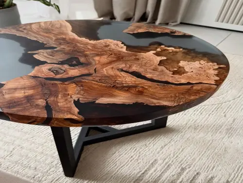 Dual Slab Epoxy Resin River Coffee Table - Coffee Tables