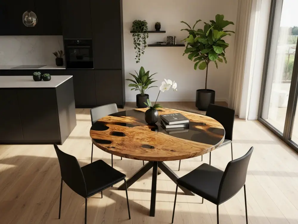 Compact Epoxy Resin Coffee Table - Coffee Tables