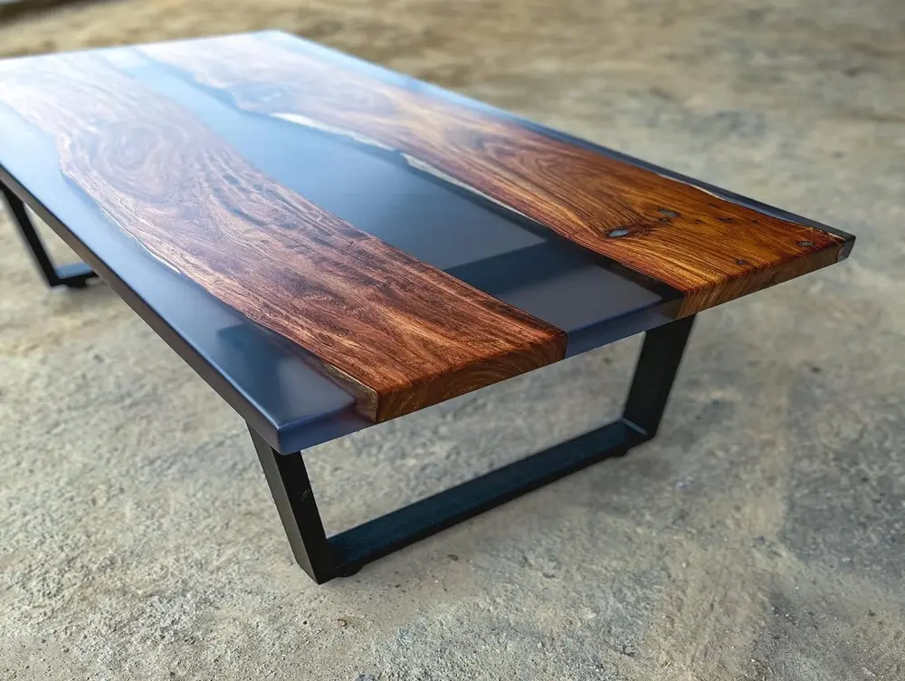 Industrial Style Epoxy Resin Coffee Table - Coffee Tables