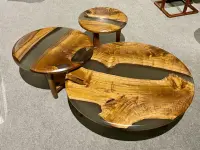 Epoxy Resin Coffee Table with Storage Shelf - Coffee Tables