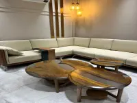 Epoxy Resin Coffee Table with Storage Shelf - Coffee Tables