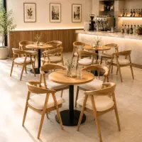 Square Light Oak Café Table - Solid Wood Dining Table