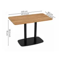 Rectangular Light Oak Café Table - Solid Wood Dining Table
