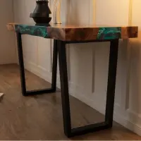 Walnut Tidal Glow Walnut Console Epoxy Table