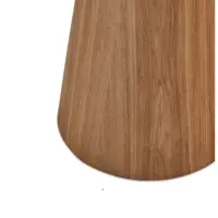 Retro Wooden Café Table with Ribbed Pedestal - Solid Wood Dining Table
