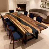 Black Walnut Epoxy Resin River Table Black Pearl