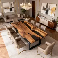Black Walnut Epoxy Resin River Table Black Pearl